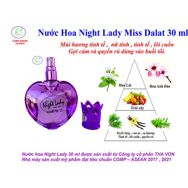 Nước hoa  Night Lady 30 ml