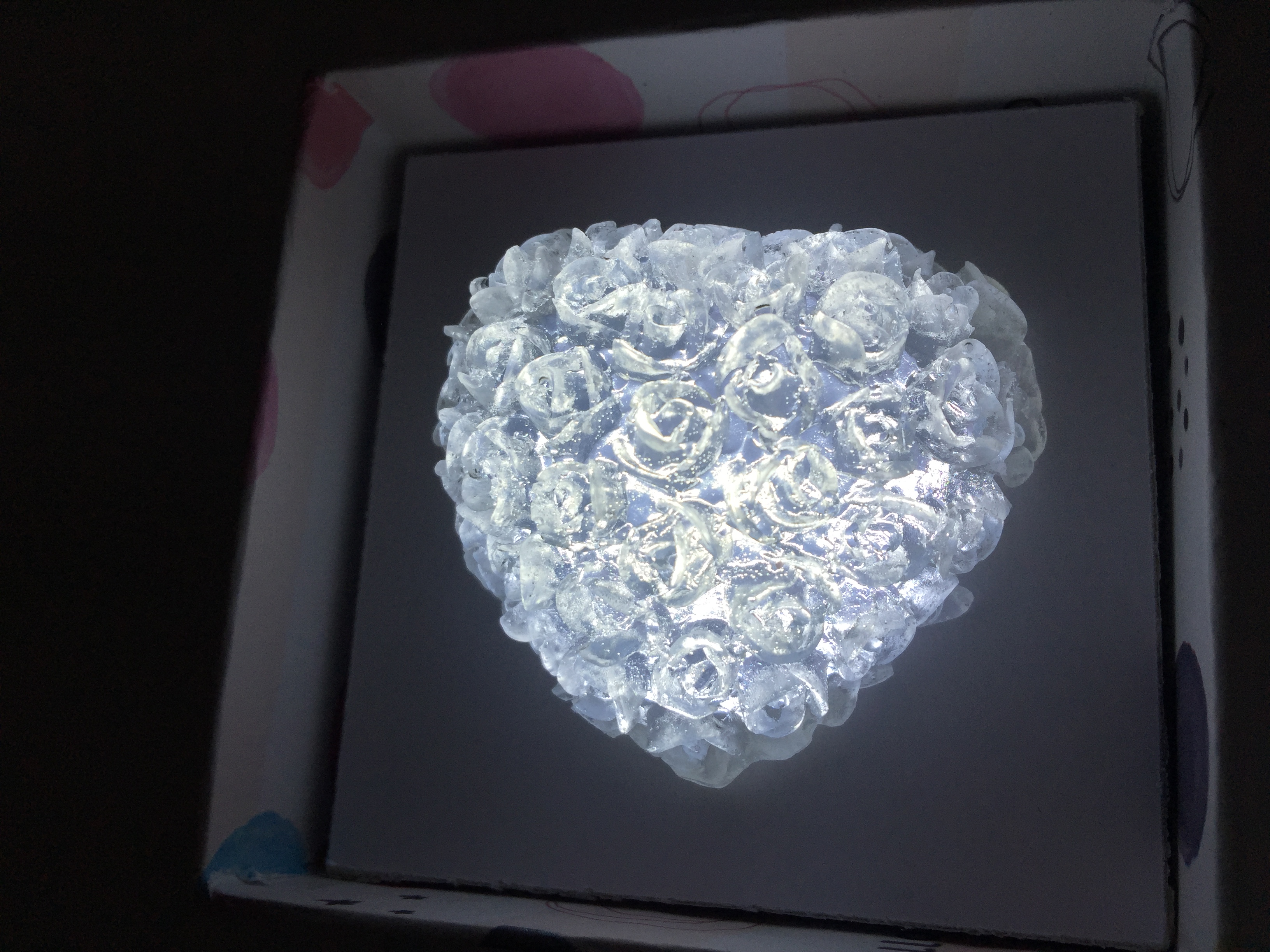 Xà bông glycerin trái tim hoa hồng trắng 3D new style
