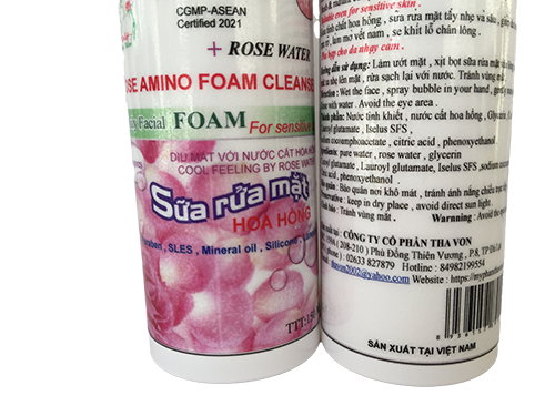 Sữa rửa mặt amino hoa hồng 150 ml